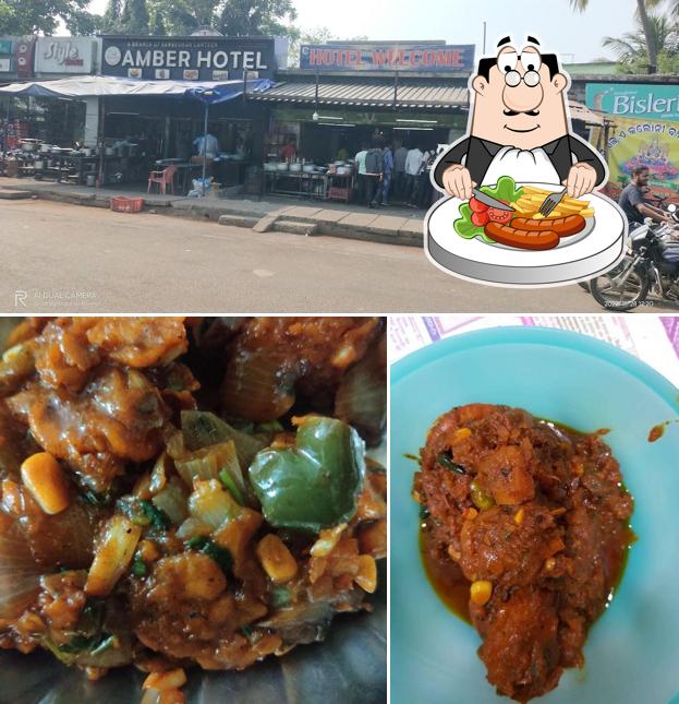 Among different things one can find food and exterior at Hotel Welcome