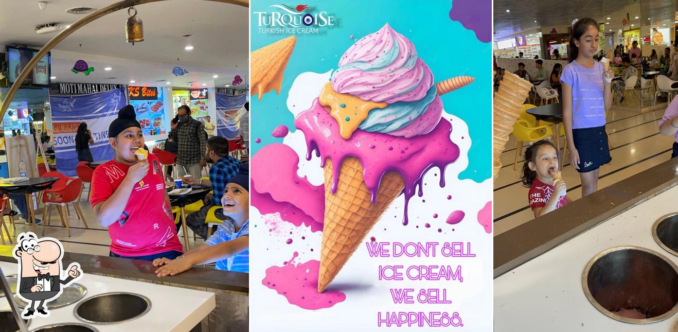Take a seat at one of the tables at Turkish icecream raipur