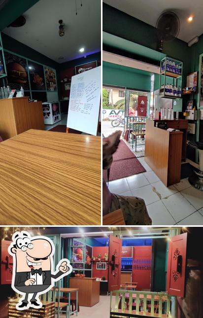 The interior of Georgees Cafe