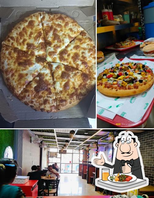 Among different things one can find food and interior at Rockers pizza johri enclave