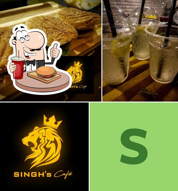 Try out a burger at Singh's Cafe