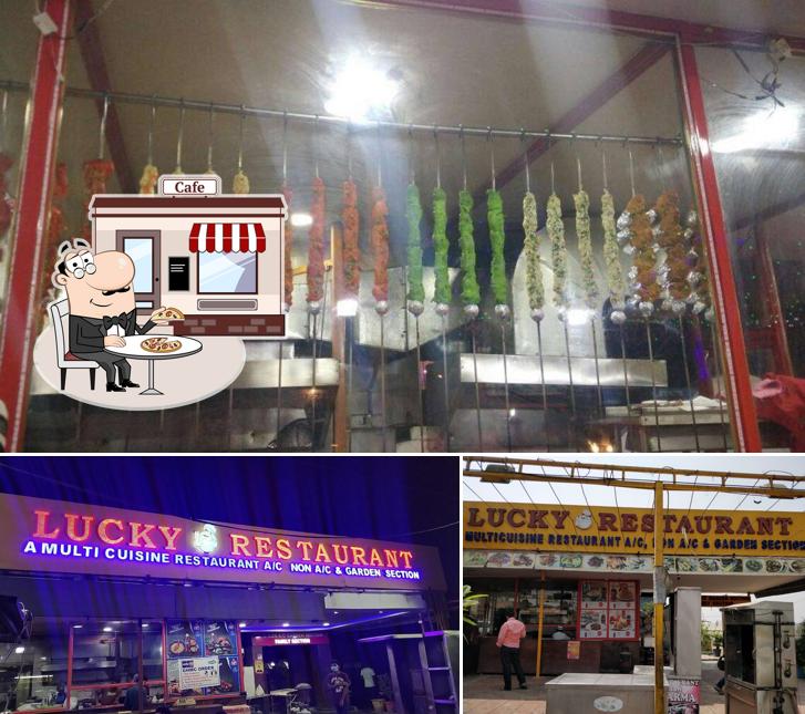 The exterior of Lucky Restaurant