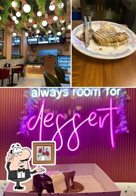 Take a seat at one of the tables at High On Desserts