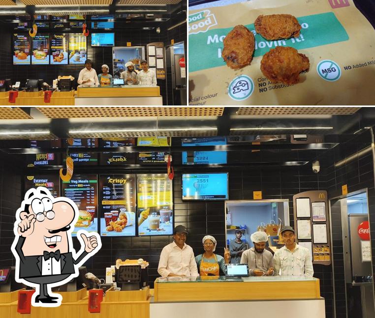 The restaurant's interior and food
