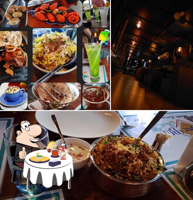 Order a burger at The Blu Umbrella