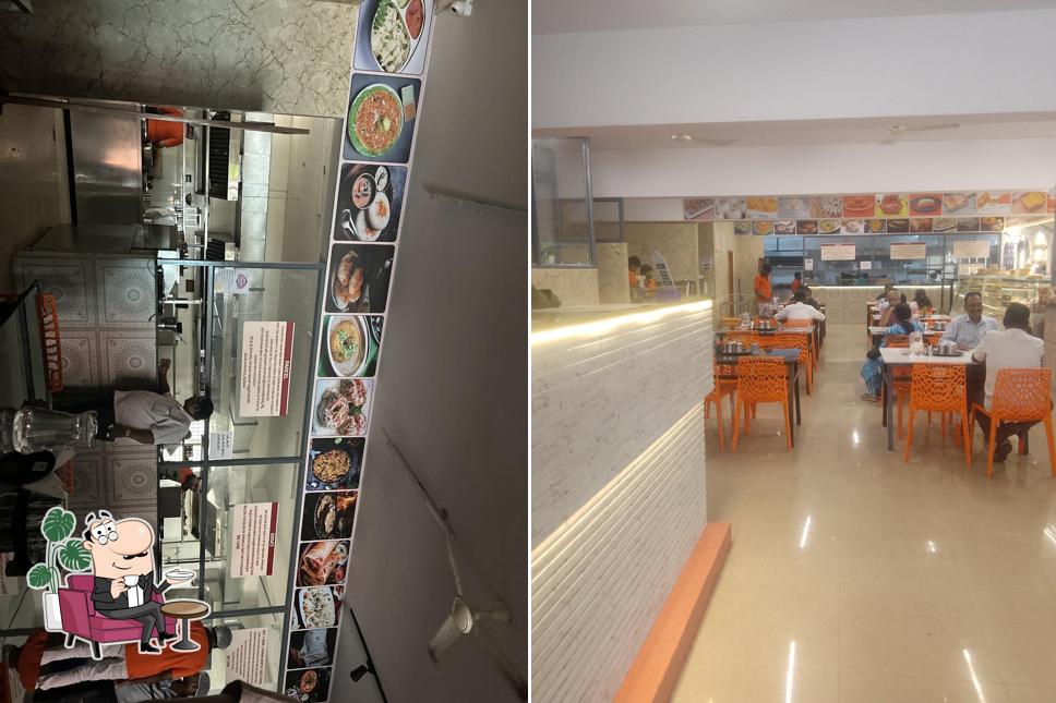 The interior of Shree Vaari Cafe Mysuru and M S Narayana Sweets