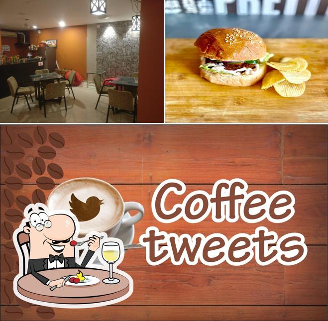 The restaurant's food and dining table