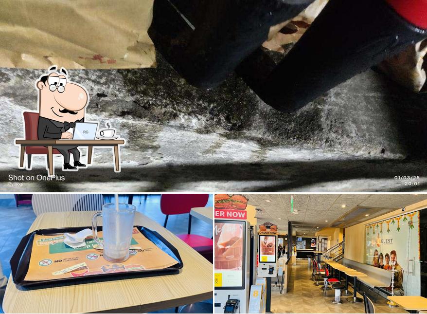The picture of McDonald's’s interior and food