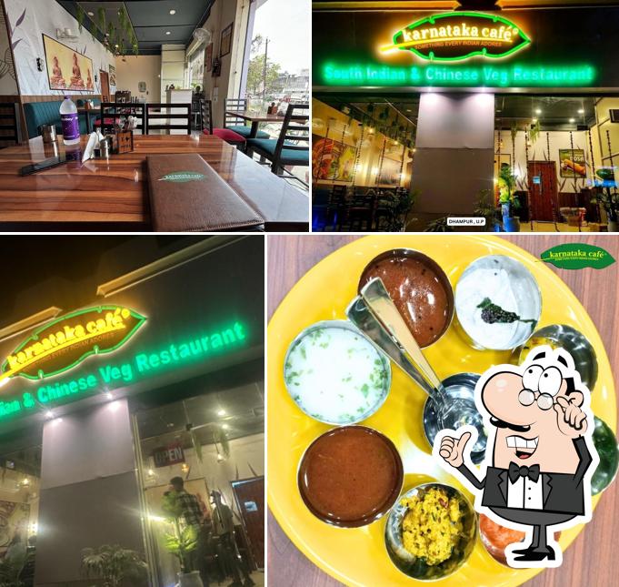 The image of interior and food at Karnataka Cafe