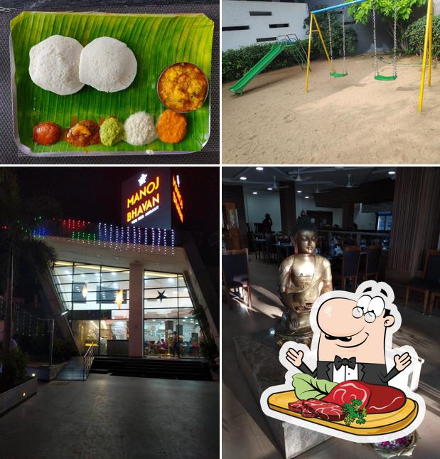 Try out meat meals at MANOJ BHAVAN VEG RESTAURANT