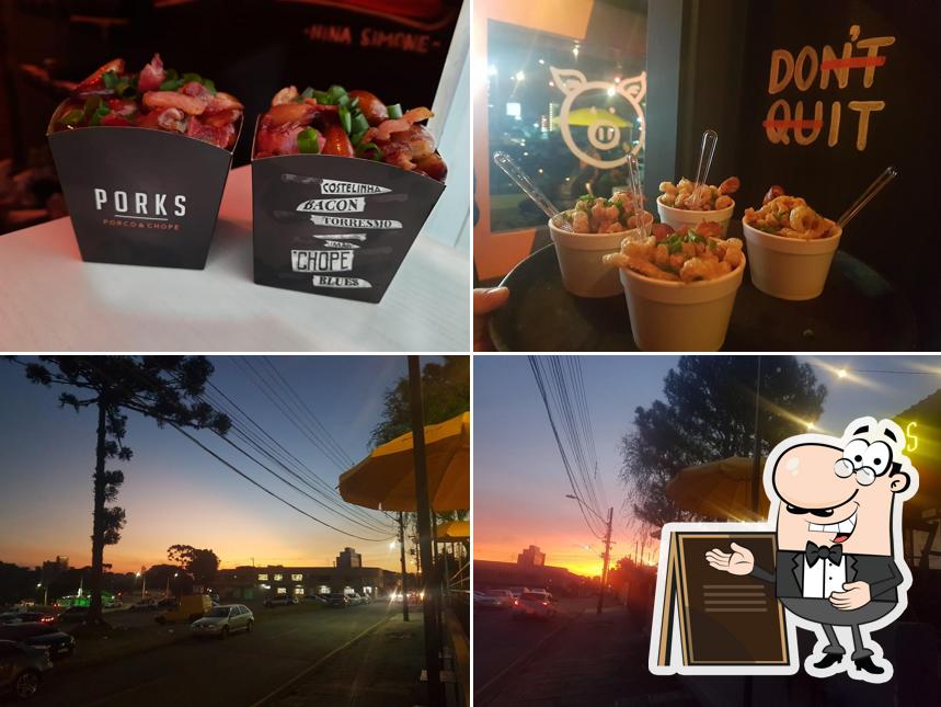 Esta é a ilustração ilustrando exterior e comida no Porks - São José dos Pinhais