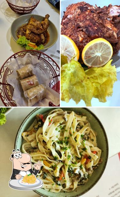 Spaghetti carbonara at Five Grills