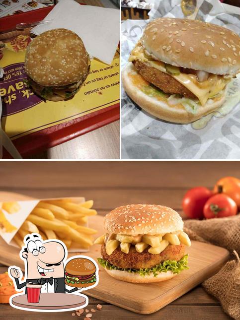 Order a burger at The Belgian Fries Company