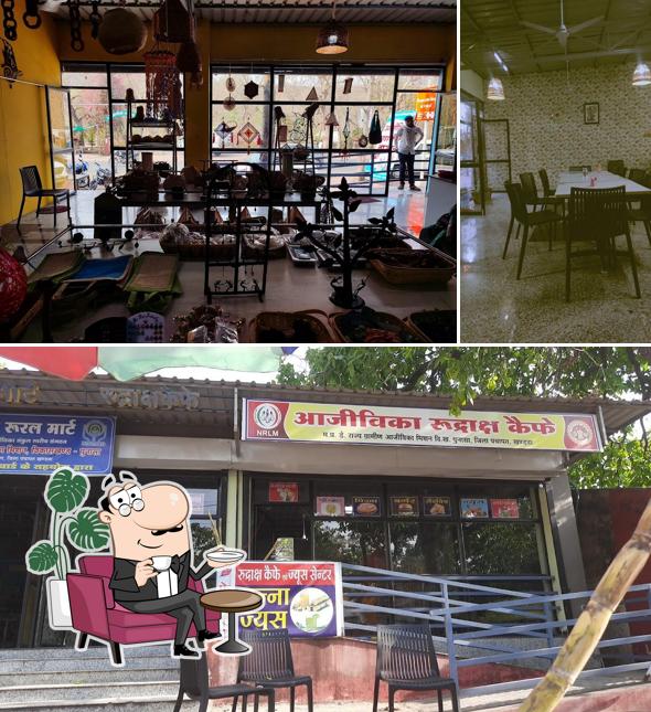 The interior of Rudraksh Cafe and Restaurant