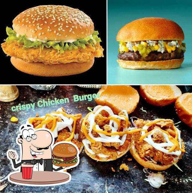 Try out a burger at Rinku & vicky chicken roll corner