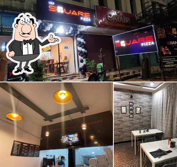 The interior of THE SQUARE PIZZA