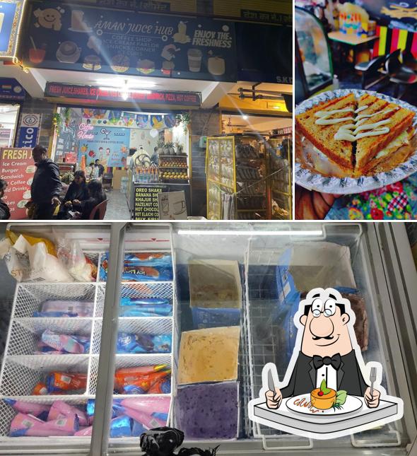 Take a look at the picture displaying food and interior at Aman juice hub and coffee house