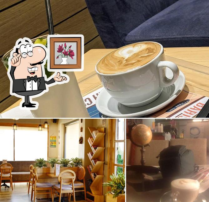 Among various things one can find interior and food at Barista