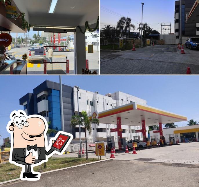 Look at the photo of Shell Fuel Station