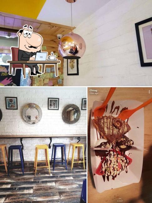 The interior of Waffle's Up