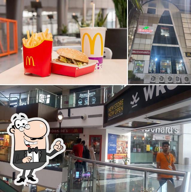 Take a look at the image displaying exterior and food at McDonald's