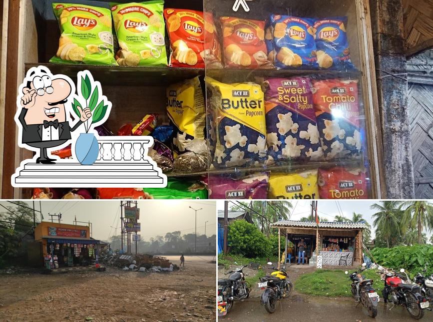 Among various things one can find exterior and food at Rinku tea stall