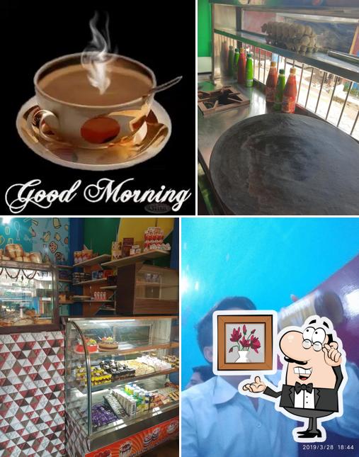 Take a look at the photo showing interior and drink at New Satkar Hotel