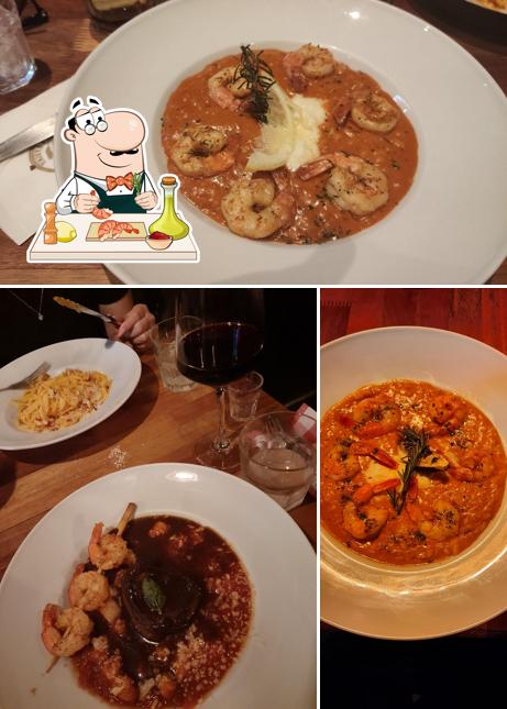 Camarão e grãos em Osteria La Farina