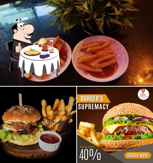 Get a burger at The Exotic Cafe