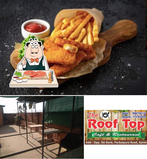 Fish and chips at The Roof Top Cafe and Restaurant