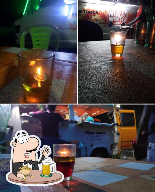You can get a glass of light or dark beer