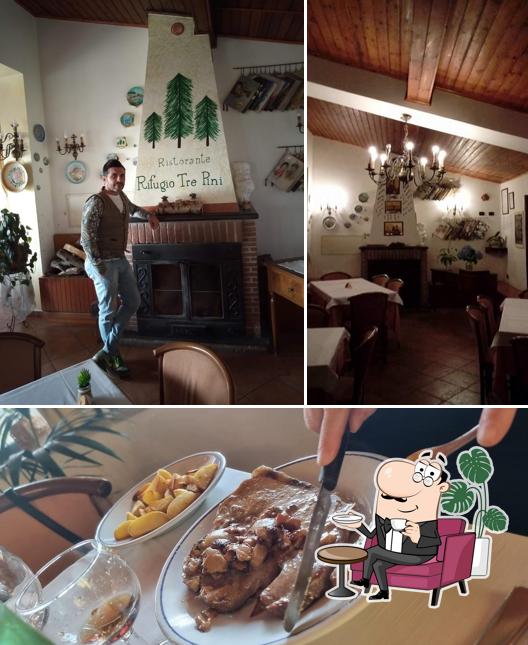 Questa è la foto che mostra la interni e cibo di Rifugio Tre Pini di Celentano Raffaela