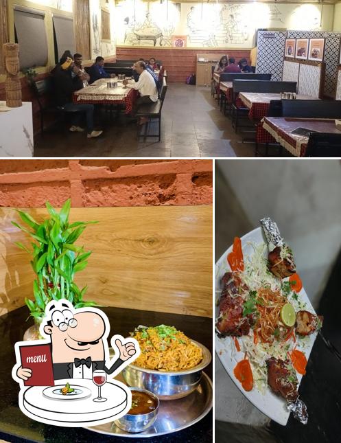 This is the picture displaying food and interior at Hotel Shinde Sawkar Satara