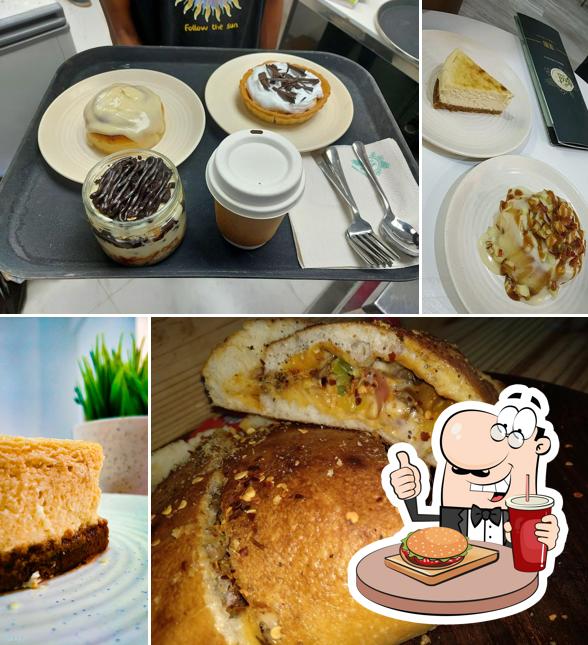 Get a burger at No Meat Naan, Coffee Shop, Bakery & Patisserie