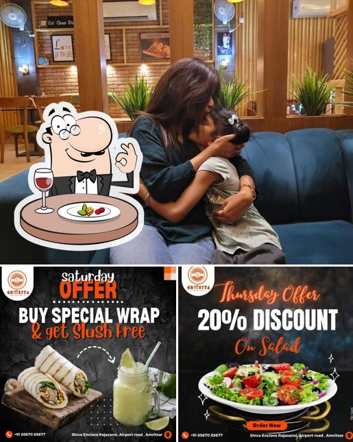 This is the photo depicting food and interior at Grillesta Cafe-Best Resturant in Raja Sansi/Cafe/Dining Hall in Raja Sansi/Amritsar