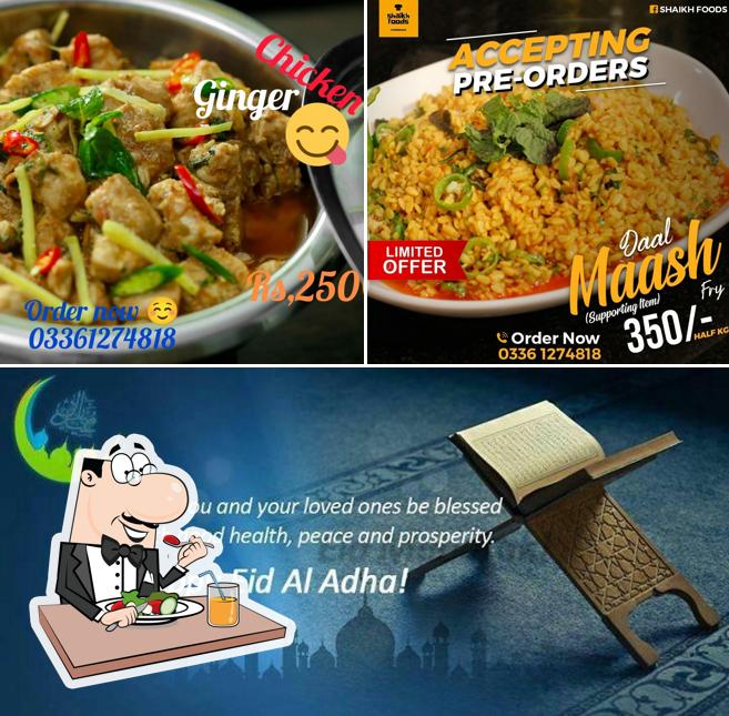 This is the image displaying food and exterior at Shaikh foods