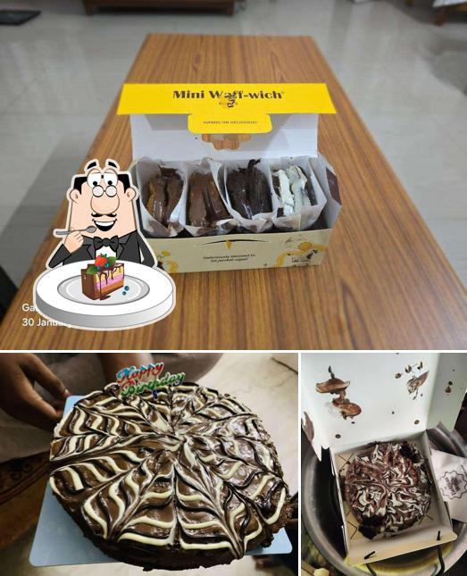 Chocolate cake at The Belgian Waffle Co