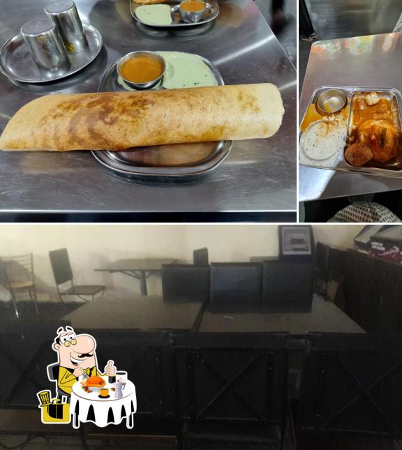 The picture of food and interior at Udupi Annapoorna Veg Restaurant