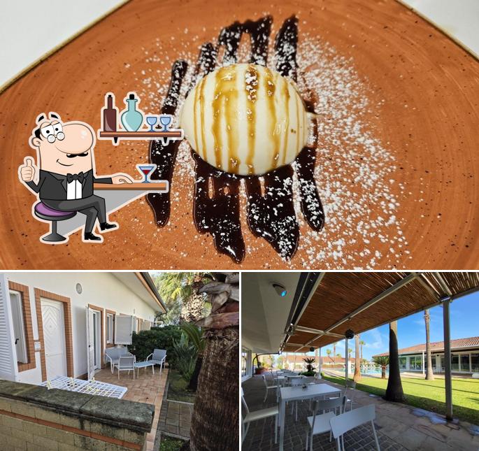 La interni e cibo del ristorante