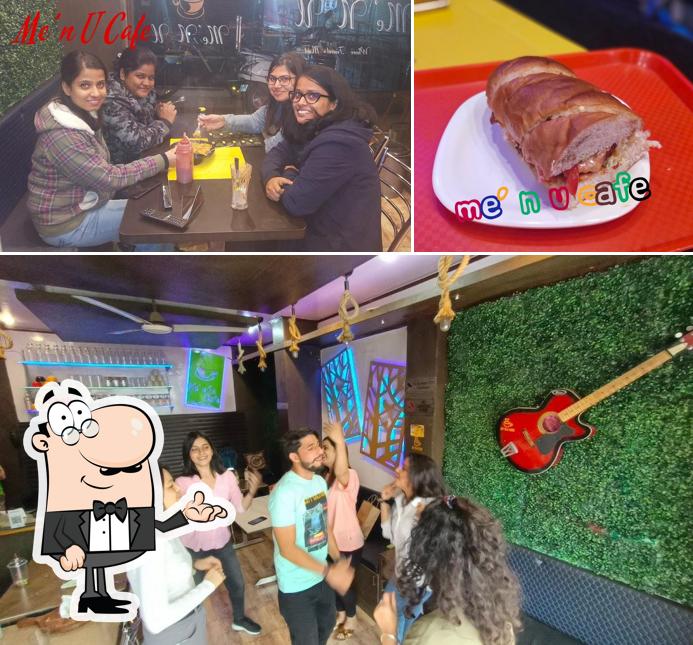 The restaurant's interior and burger