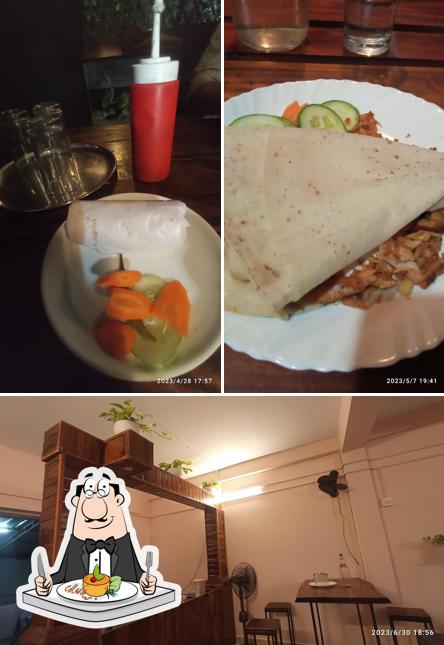 This is the image displaying food and interior at Adams Cafe
