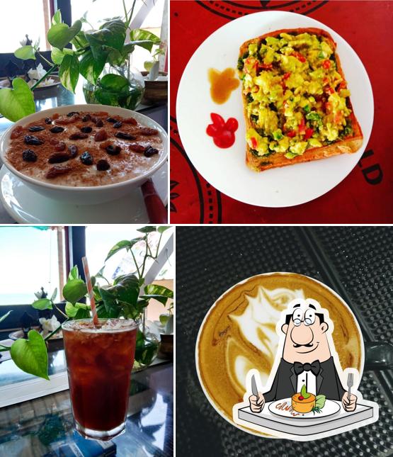 Take a look at the picture showing food and drink at Bindu's Café