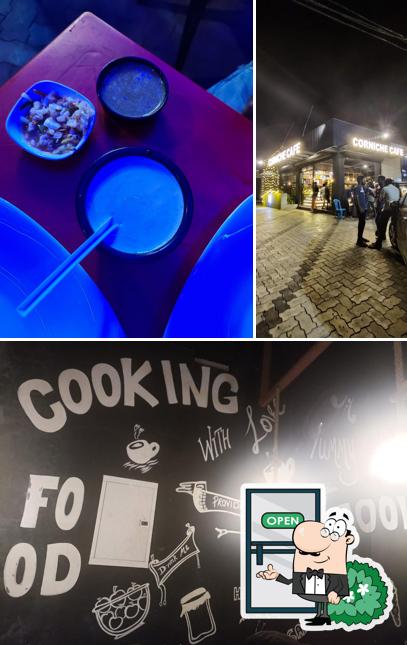 Corniche Cafe is distinguished by exterior and food