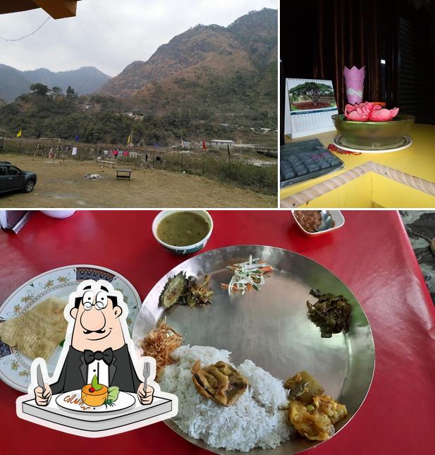 Take a look at the photo displaying food and exterior at Garudha Hotel