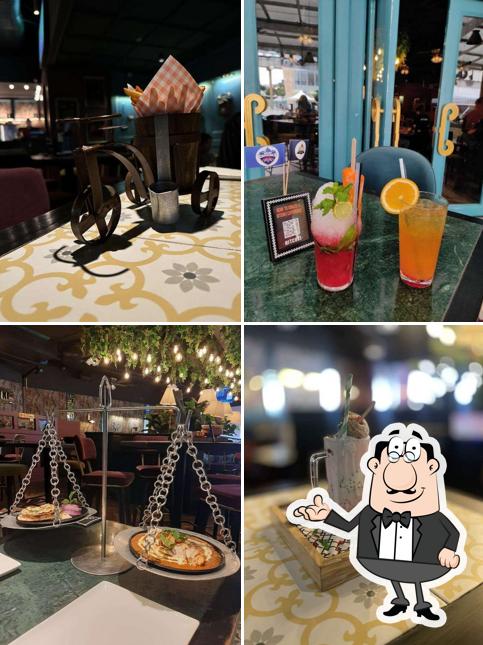 Take a seat at one of the tables at Hitchki, Whitefield