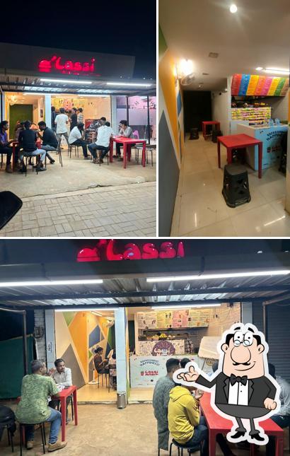 The interior of Lassi Magic : Best outdoor Cafe in Hubballi