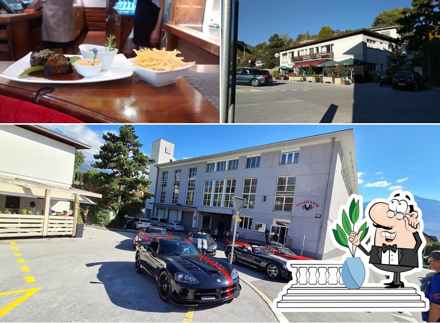 Guarda la foto che raffigura la esterno e cibo di Restaurant Brasserie Valaisanne