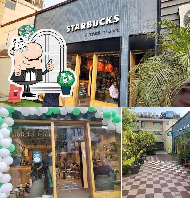 The exterior of Starbucks Coffee