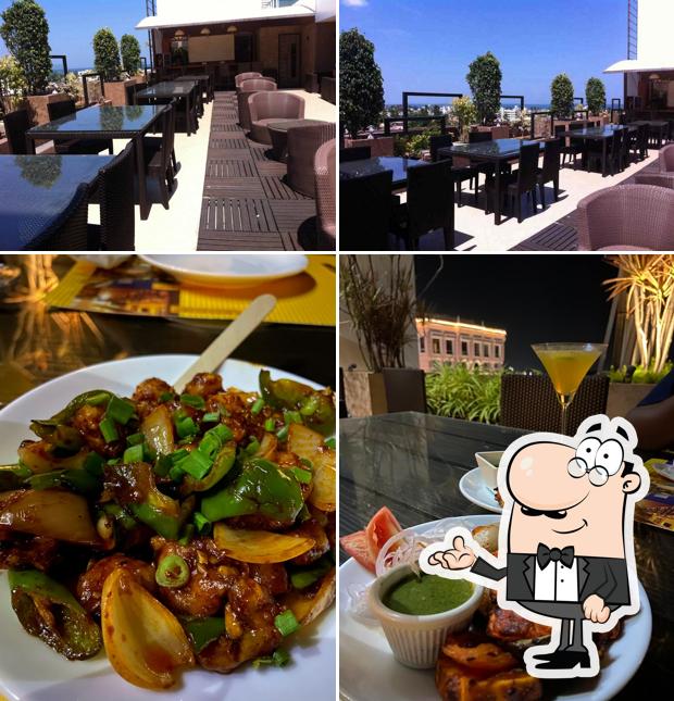 The restaurant's interior and food