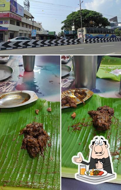 The picture of food and exterior at SKS Hotel
